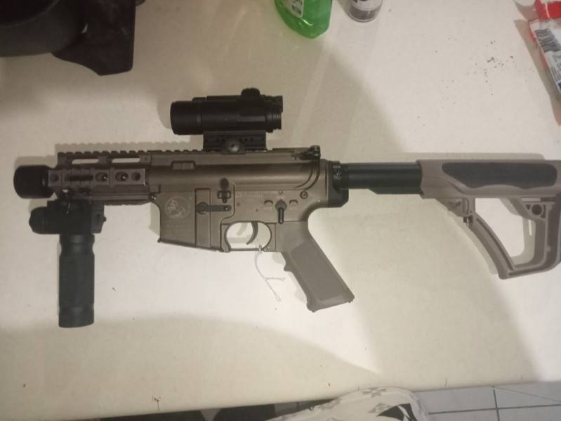 Full Metal Tan M4 Gel Blaster - Laser, Scope & Torch
