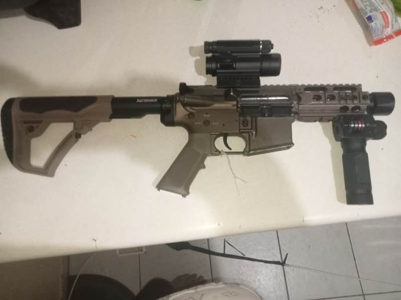 Full Metal Tan M4 Gel Blaster - Laser, Scope & Torch
