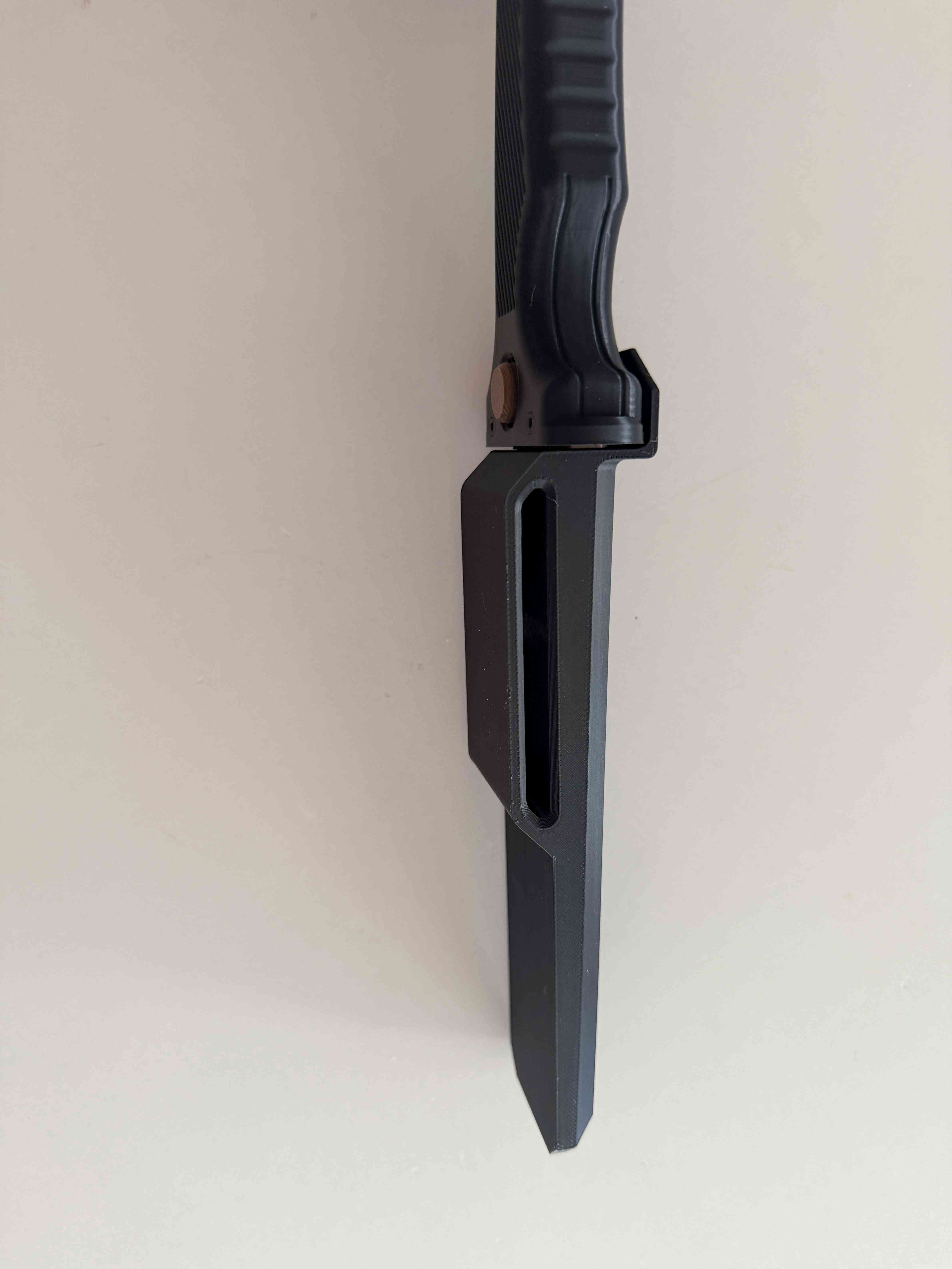 3D printed knife prop and sheath detail close-up
