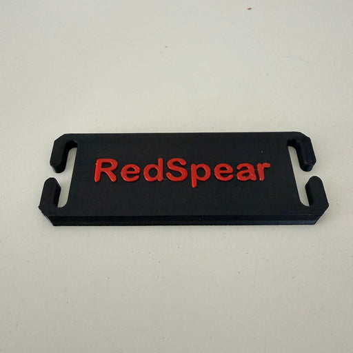 Black MOLLE Name tag with 'RedSpear' branding on a white background