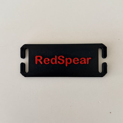 Black phone case with 'RedSpear' branding on a white background